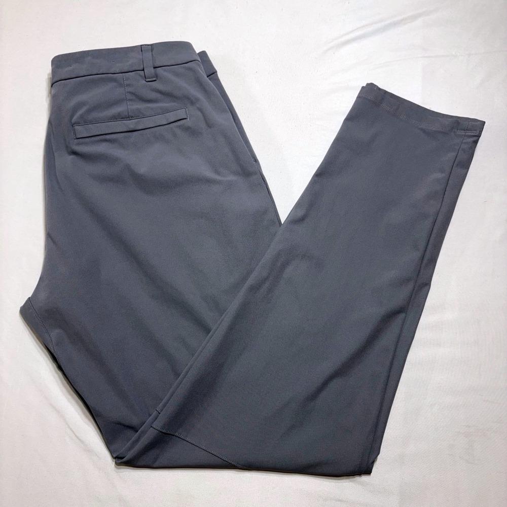 Lululemon‎ Commission Slim Fit Pant Mens 36 Grey Warpstreme Golf Casual LM5AEYS